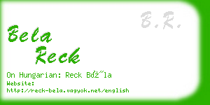 bela reck business card